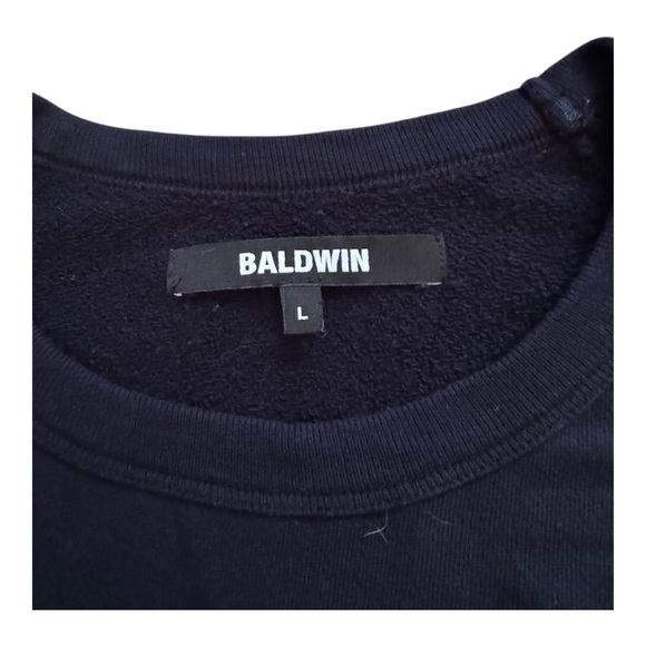 Baldwin Kansas City Black 100% Cotton Size L Long Sleeve Crew Neck Sweater - Picture 3 of 7